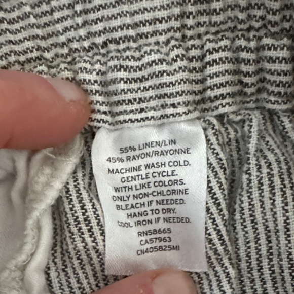 Light Gray Linen-Blend Drawstring Pants - Picture 6 of 7